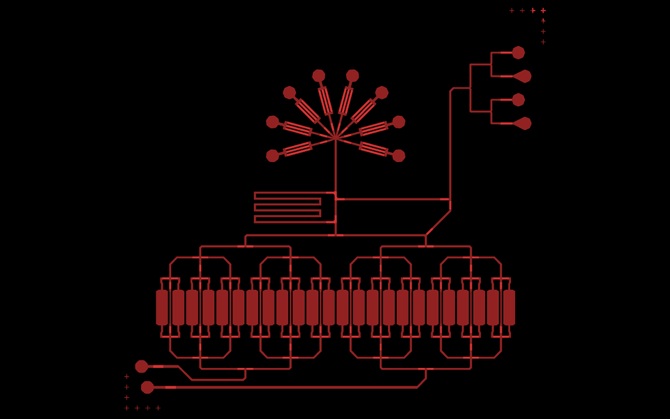 Animation of medium routed through the chambers of the multiplexed device